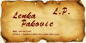 Lenka Paković vizit kartica